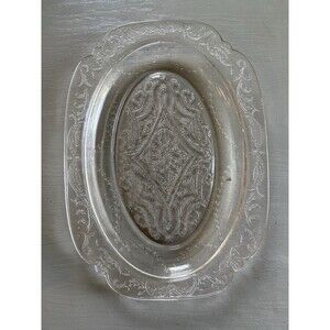Federal Glass Co. clear pressed depression glass serving dish c.1930s